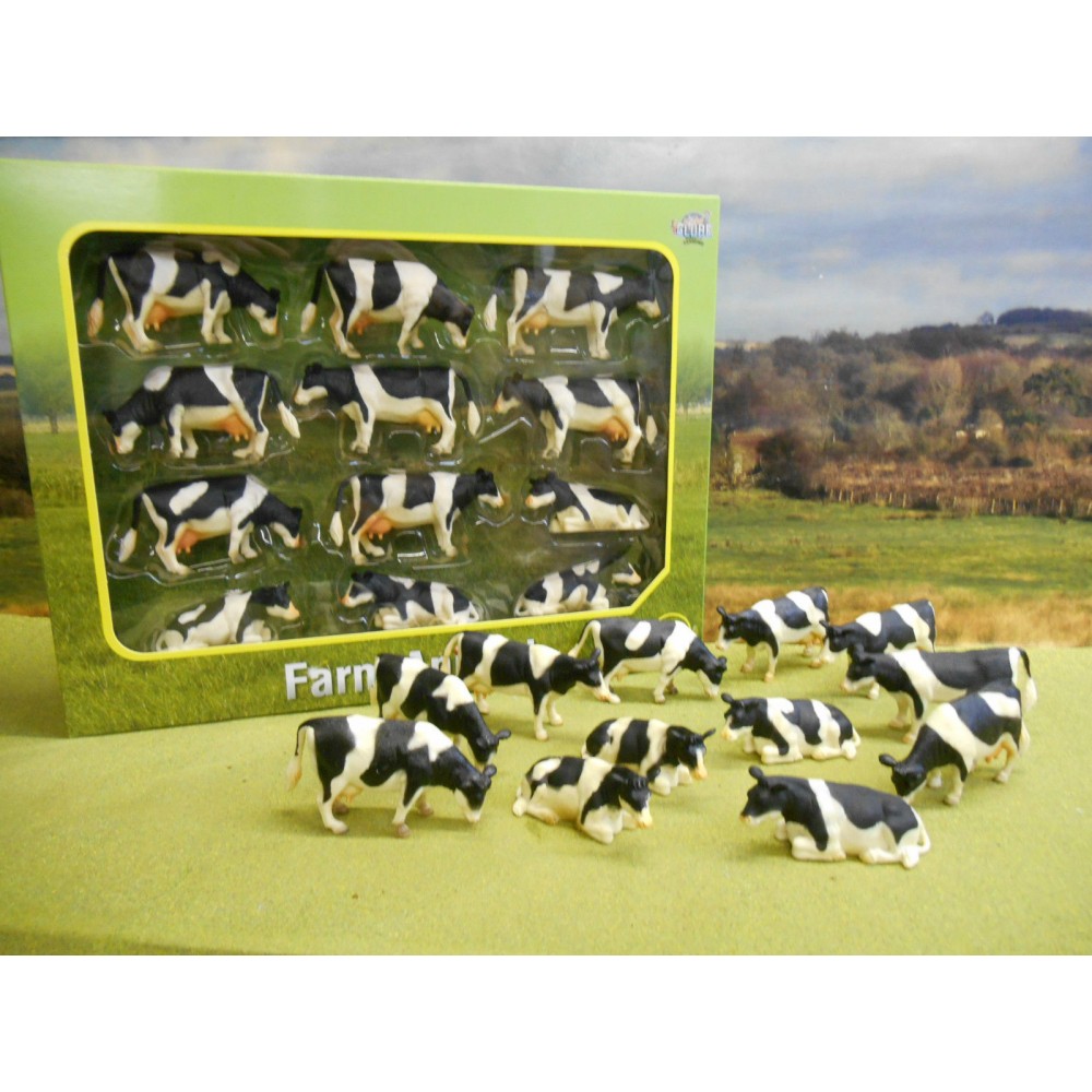 KIDS GLOBE 132 PACK OF 12 TOY FRIESIAN FARM COWS One32 Farm toys and models KIDS GLOBE 132 PACK OF 12 TOY FRIESIAN FARM COWS One32 Farm toys and models