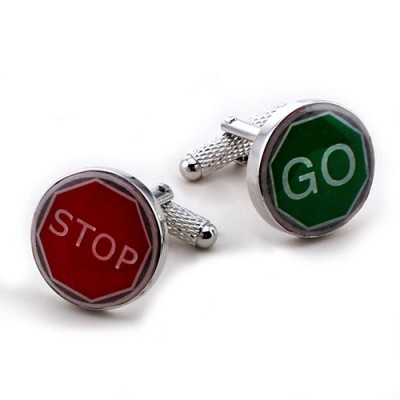 STOP / GO SIGNS CUFFLINKS IN GIFT BOX