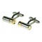 SILVER & GOLD COLOUR SHOTGUN CARTRIDGE CUFFLINKS IN GIFT BOX