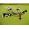 BRITAINS 1:32 CATTLE FEEDER RING WITH BALE, FARMER, DOG & 4 COWS