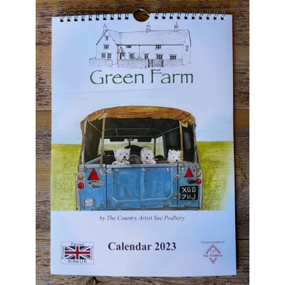 GREEN FARM COUNTRY 2023 A4 WALL CALENDAR BY SUE PODBURY