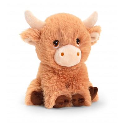 KEELCO SOFT TOY SHAGGY COW 18CM BY KEEL TOYS