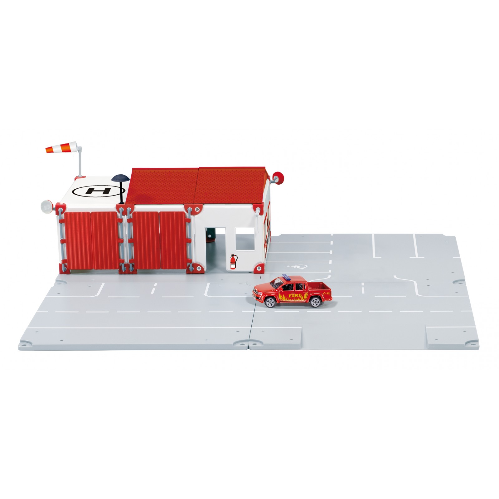 Siku World 5502 Fire Station with Firefighter Pick-up Truck Model Playset 