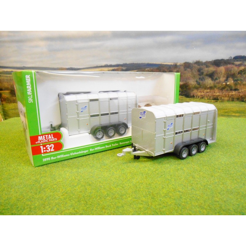 SIKU 1:32 IFOR WILLIAMS THREE AXLE LIVESTOCK TRAILER - One32 Farm toys ...