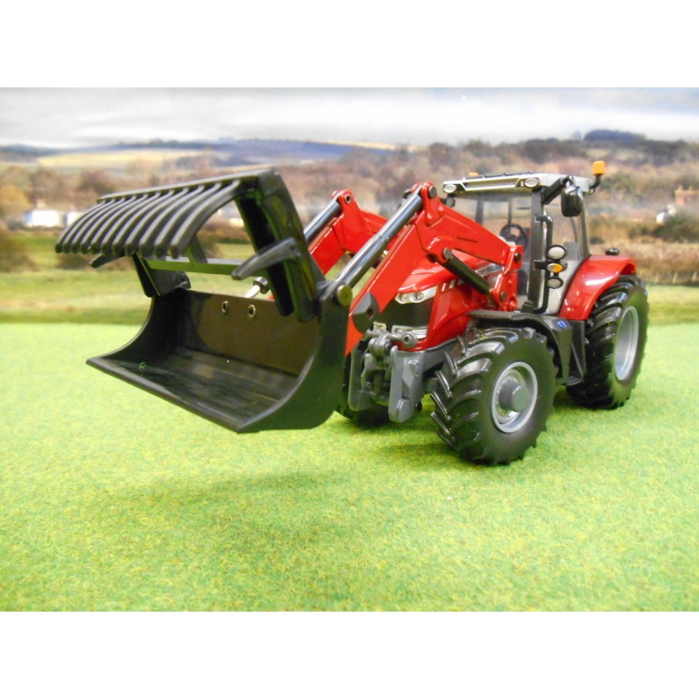 BRITAINS 132 MASSEY FERGUSON 6616 4WD TRACTOR & LOADER + 3 BUCKETS