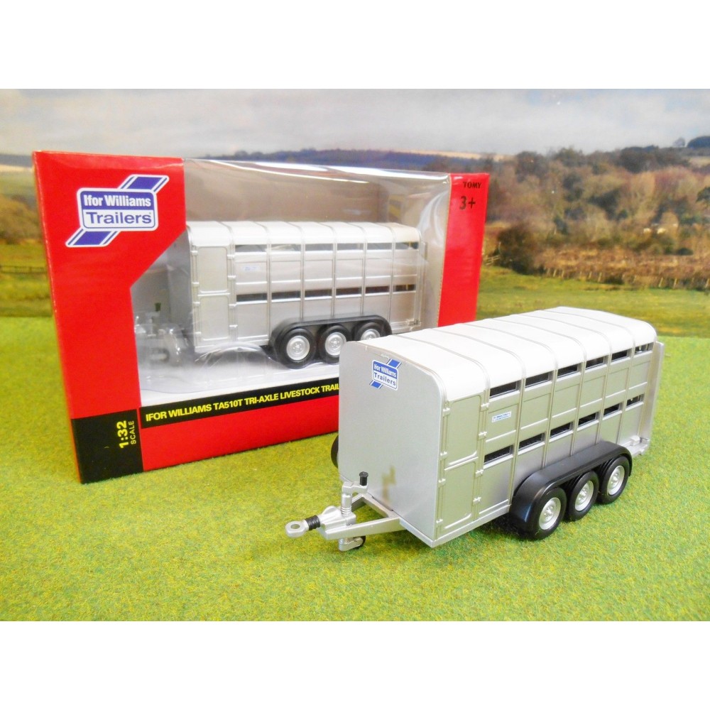 BRITAINS 1:32 IFOR WILLIAMS TA510T TRIAXLE LIVESTOCK TRAILER - One32 ...