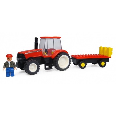 CASE IH TRACTOR WITH HAY TRAILER BUILDING BLOCK KIT