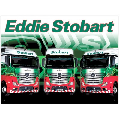 OFFICIAL EDDIE STOBART 3 MERCEDES ACTROS METAL WALL SIGN 41 x 30CM