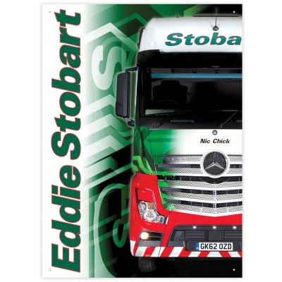 OFFICIAL EDDIE STOBART NIC CHICK MERCEDES ACTROS METAL WALL SIGN 41 x 30CM